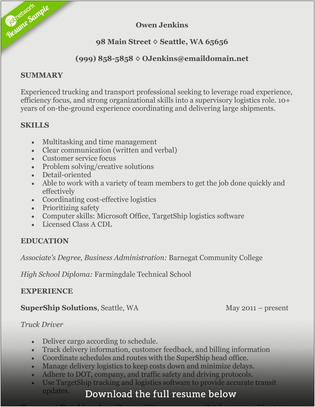 High School Sample Resume Filetype Doc