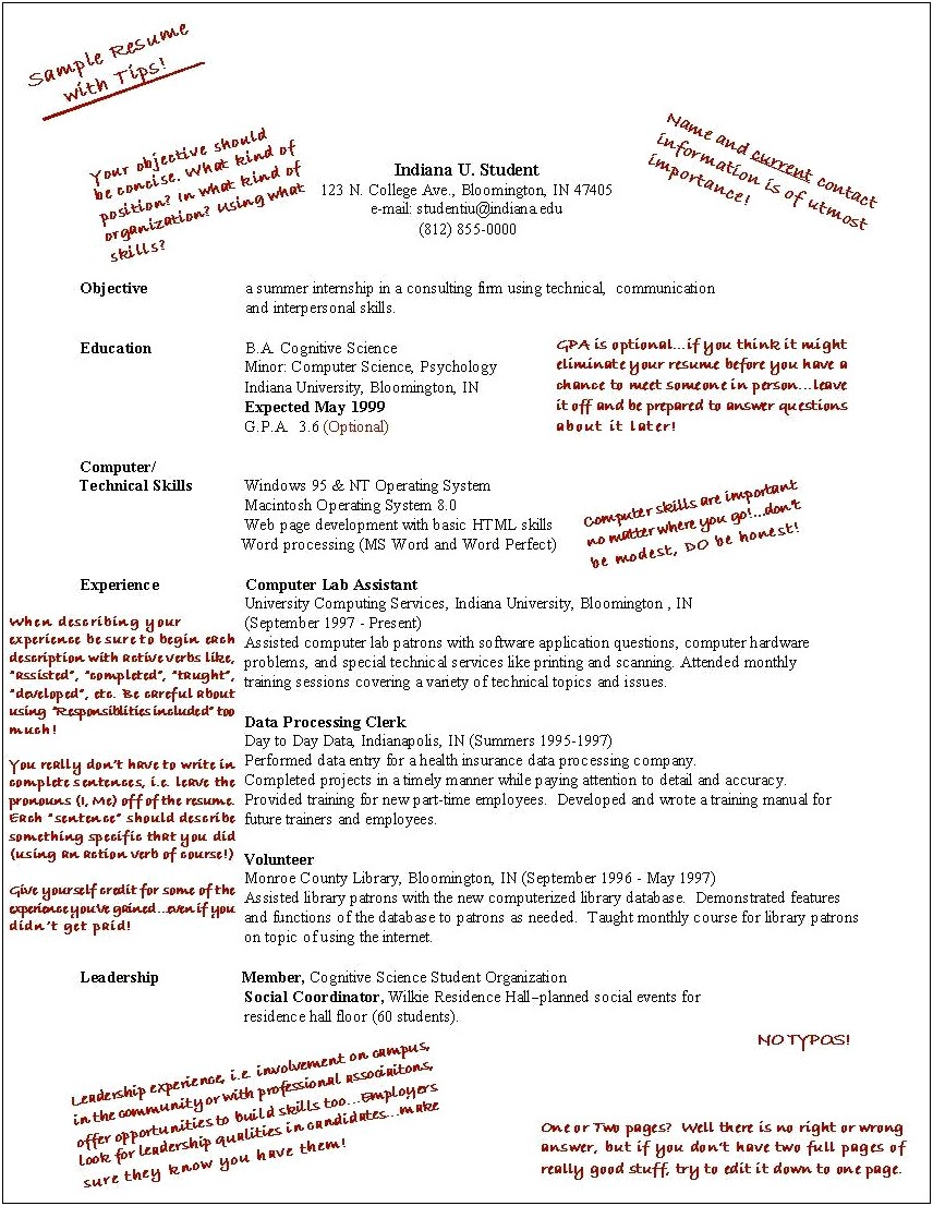 High School Student First Resume Template