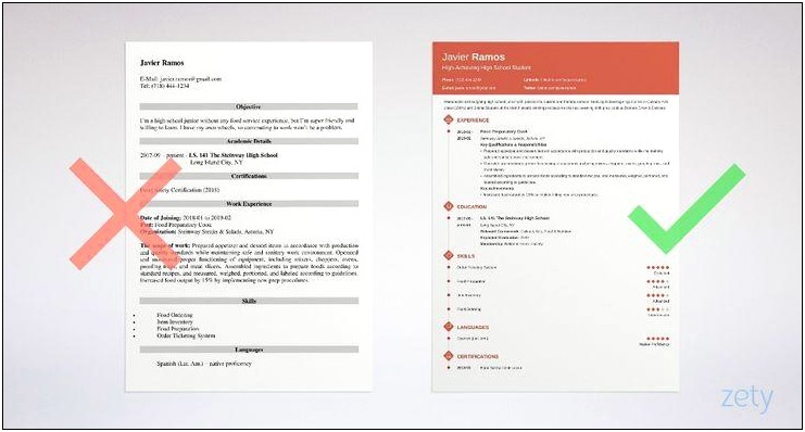 High School Student Resume For College Interview