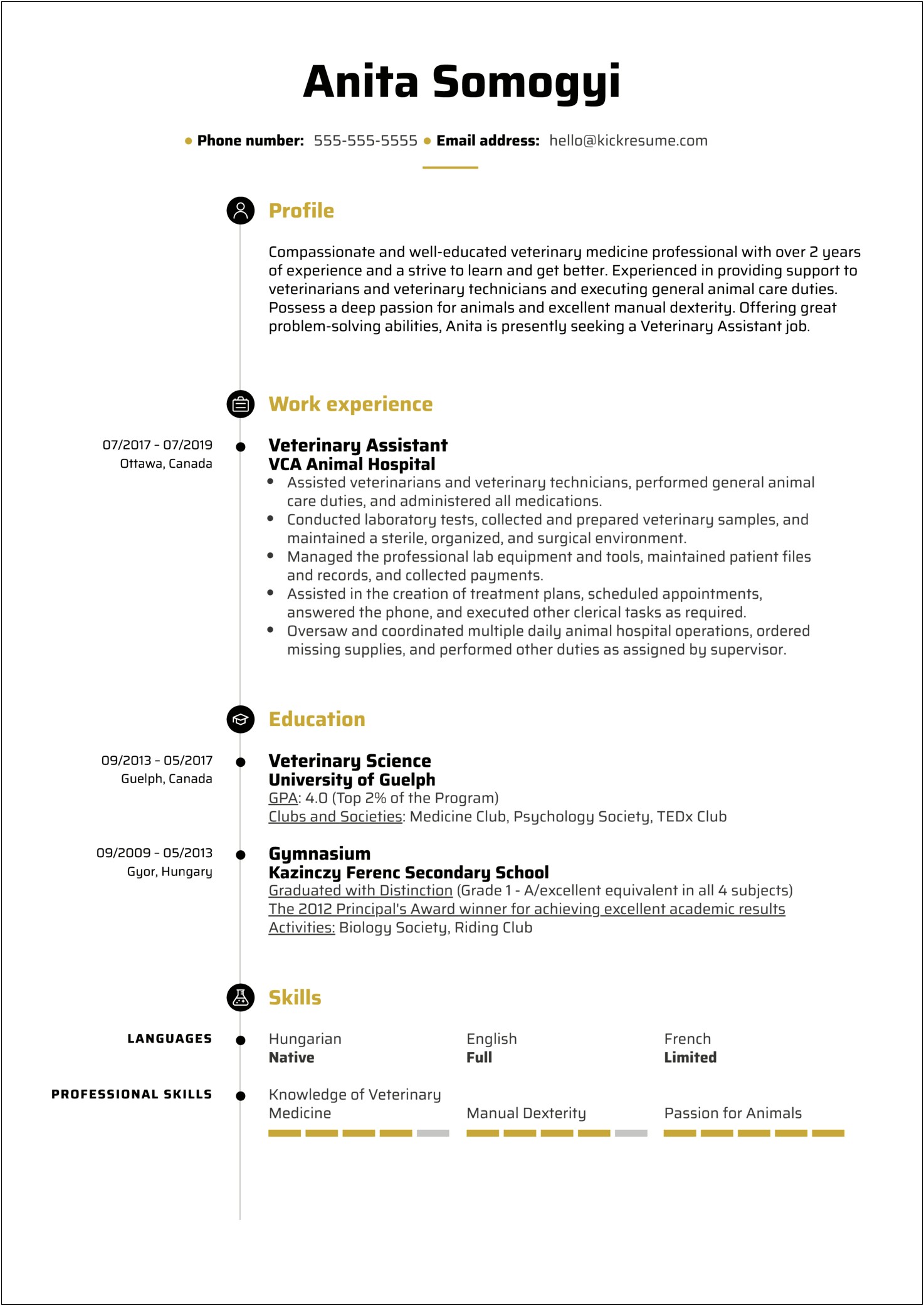 Highlights Of Qualifications Vet Receptsionist Resume Example