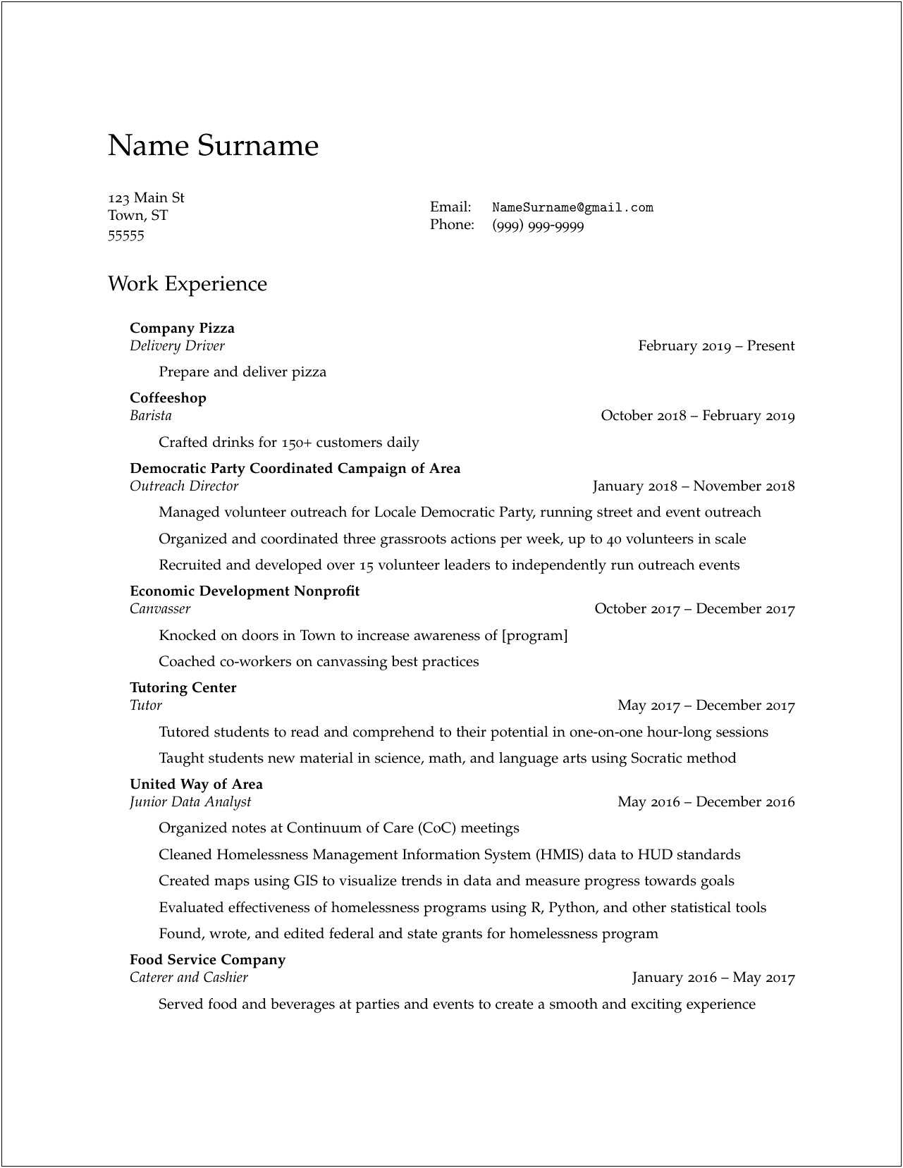 Homeless As A Skill In Resume