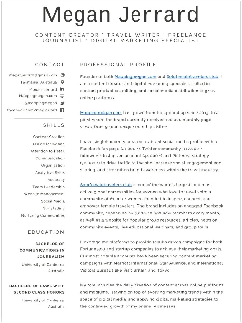 Howto Say Traveled On The Job On Resume