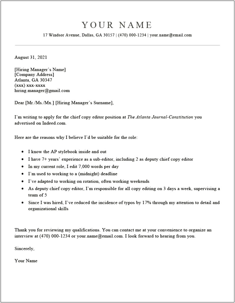 Howto Write Brief Cover Letter Resume Example