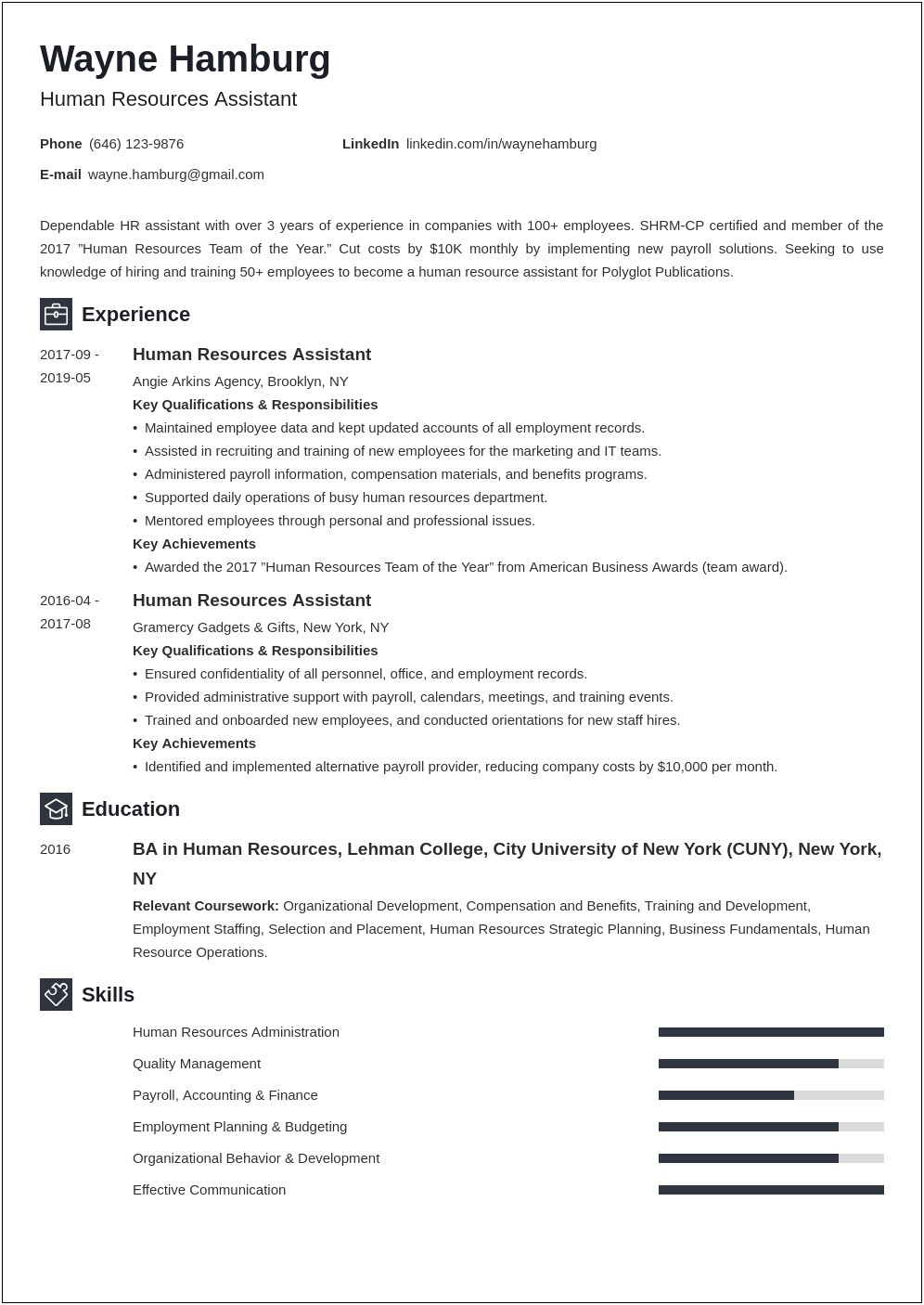 Hr Executive Resume 3 Years Experience