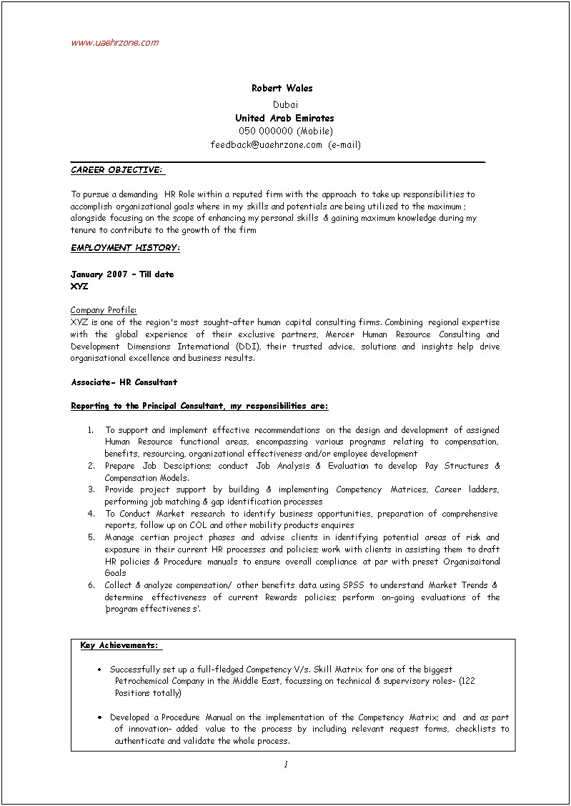 Hr Executive Resume Templates Free Download