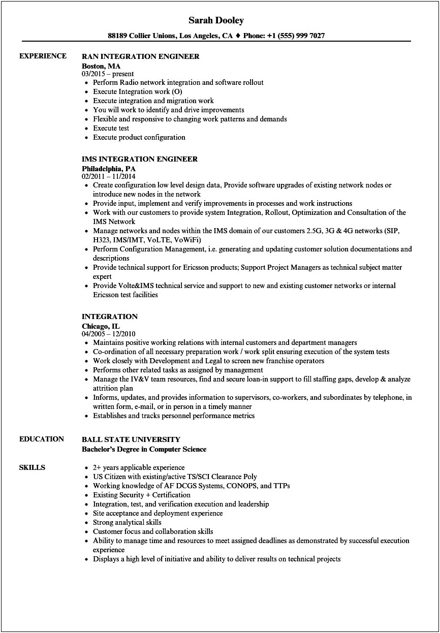 Hr Skills M&a Integration Resume