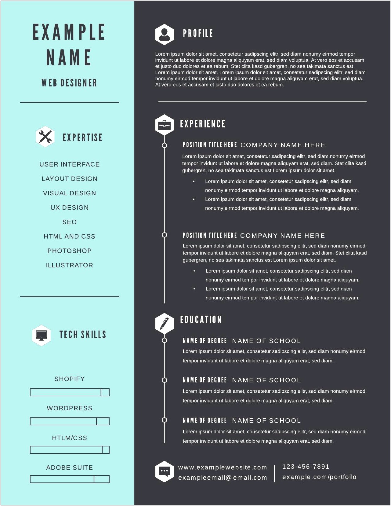 Html Sample Code Resume External Links