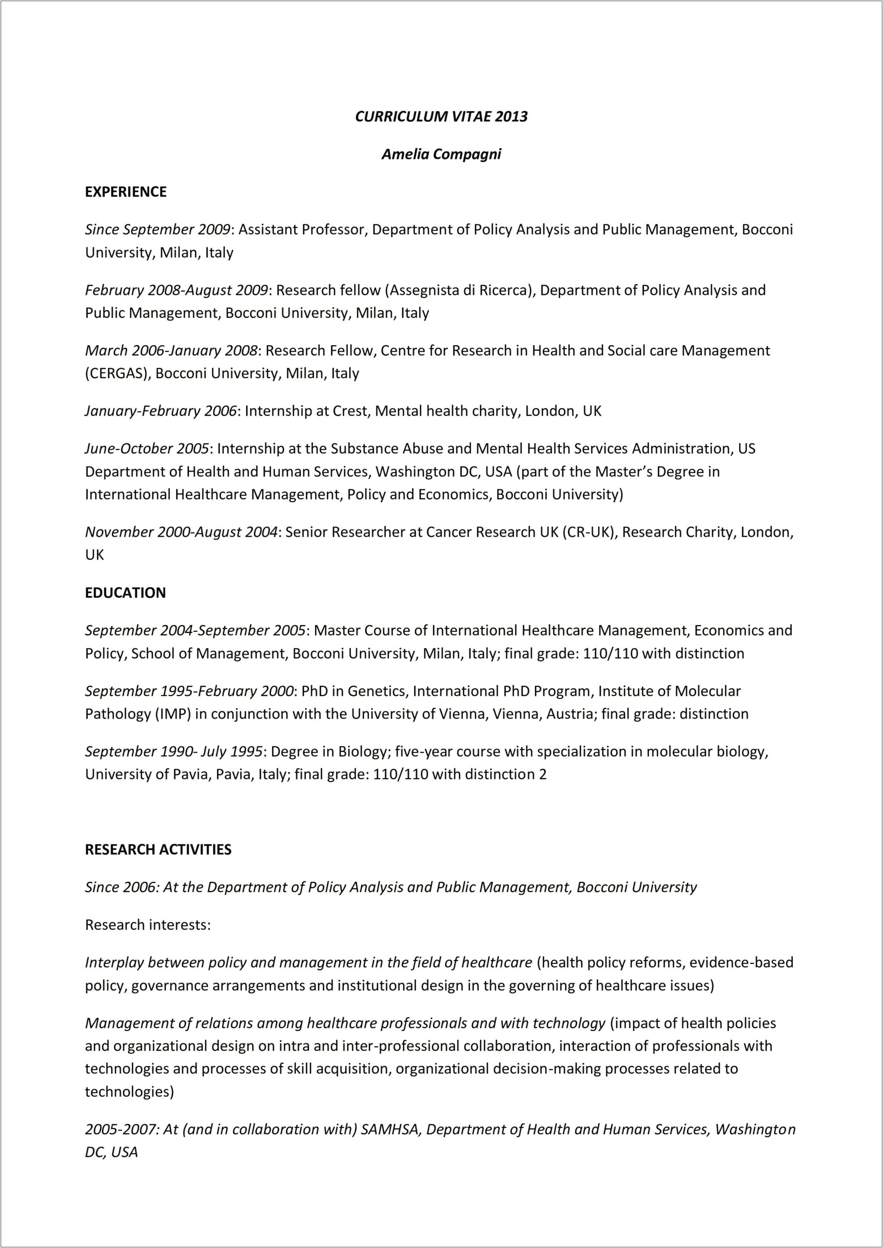 Human Service Institutional Care Worker Resume