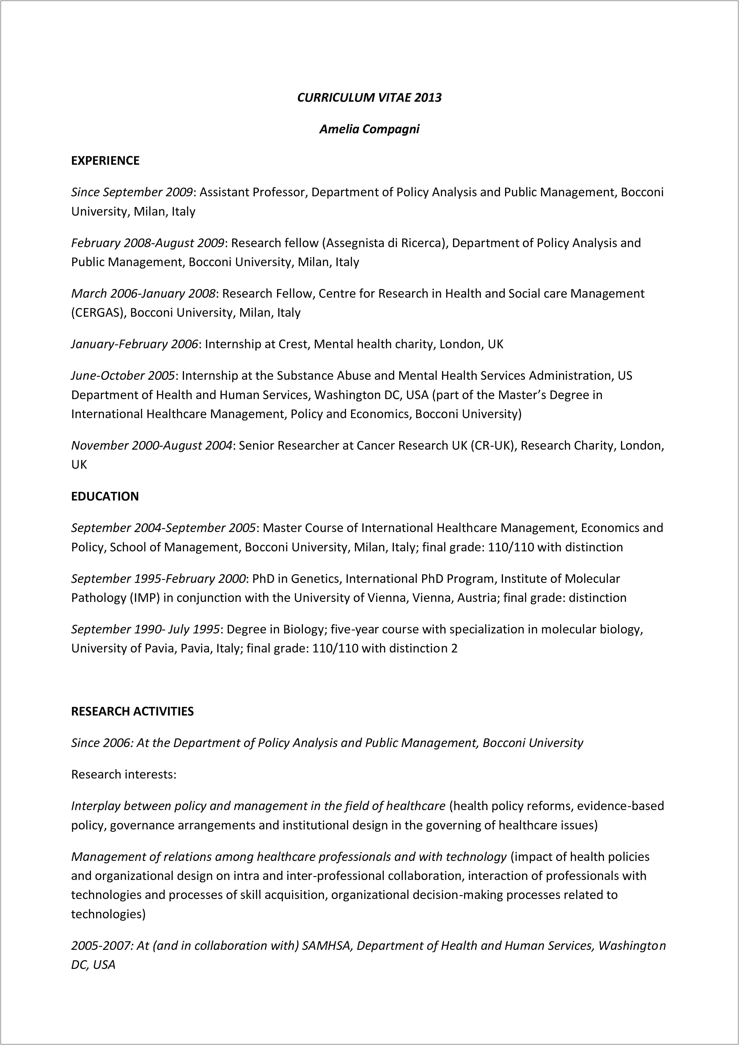 Human Service Institutional Care Worker Resume