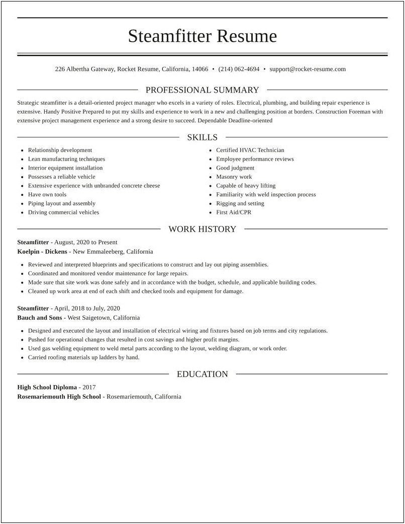 Hvac On Vehicles Experience For Resume