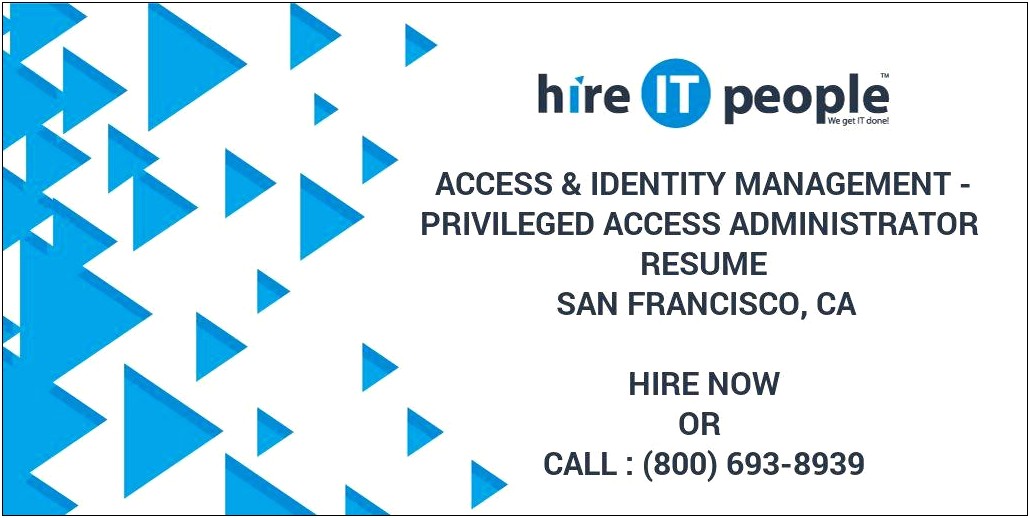 Iam Identity And Access Management Resumes