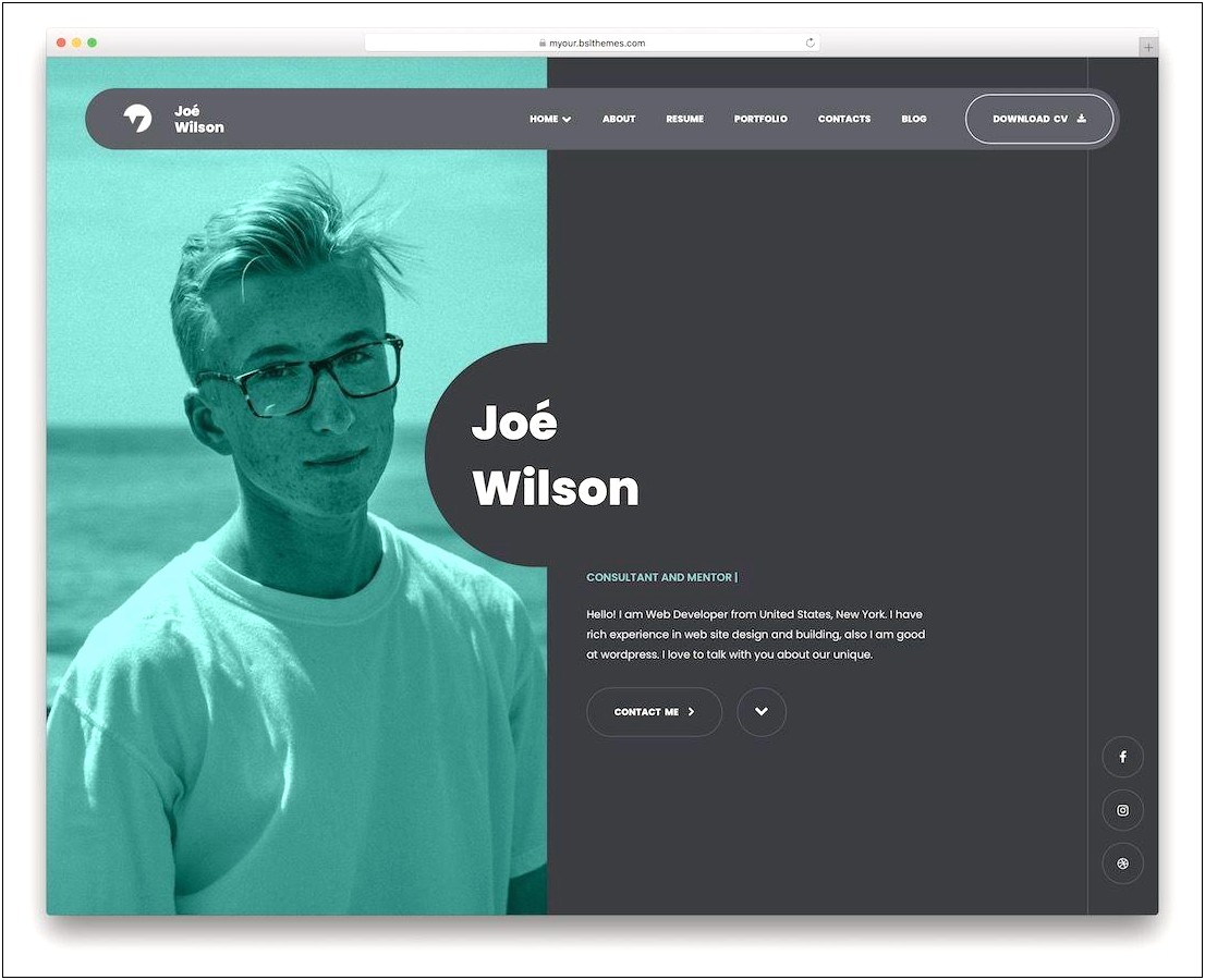 Iamx One Page Responsive Html Resume Template