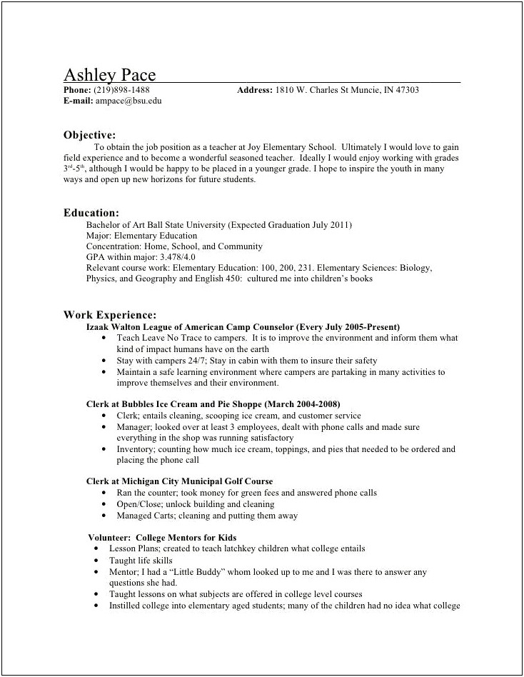 Ice Cream Job Skills For Resume