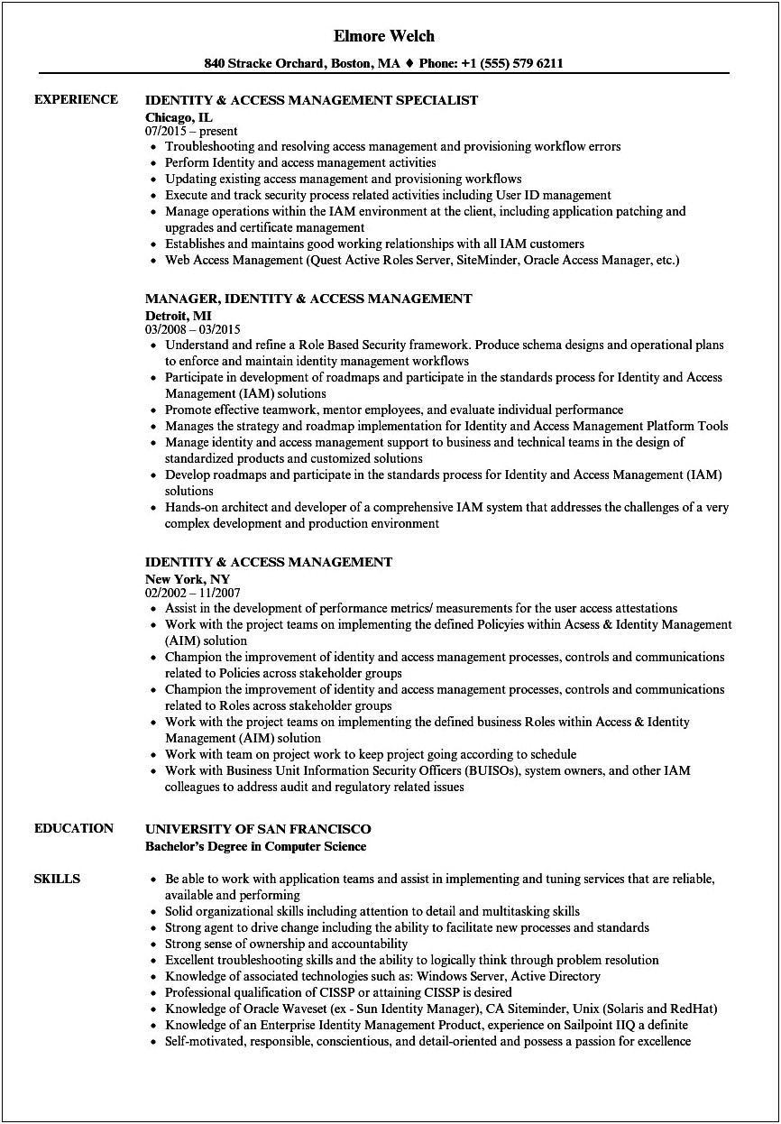 Identity Management Suite Resume Middle Tier Admin