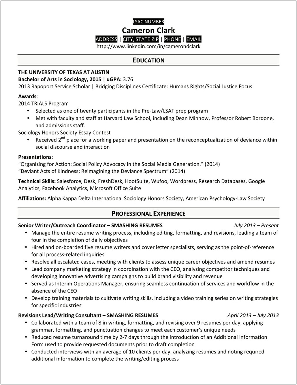 Including Law School Gpa On Resume