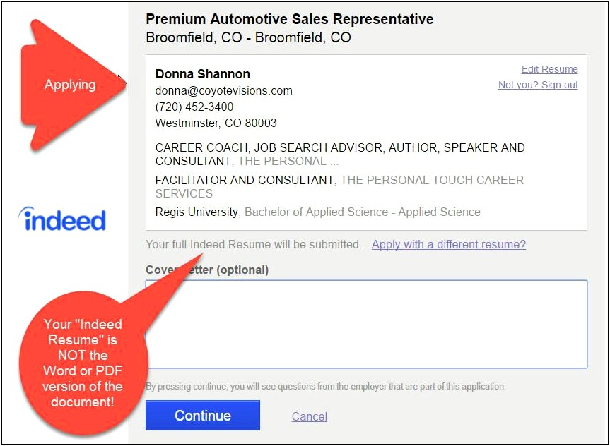 Indeed See The Resume Submitted For A Job
