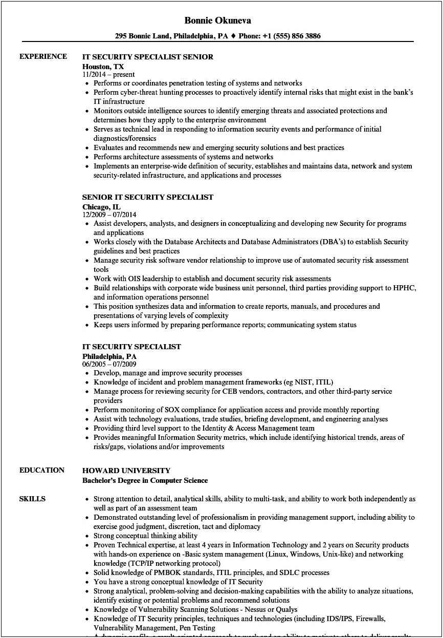 Infosec 2210 Attention To Detail Resume Examples