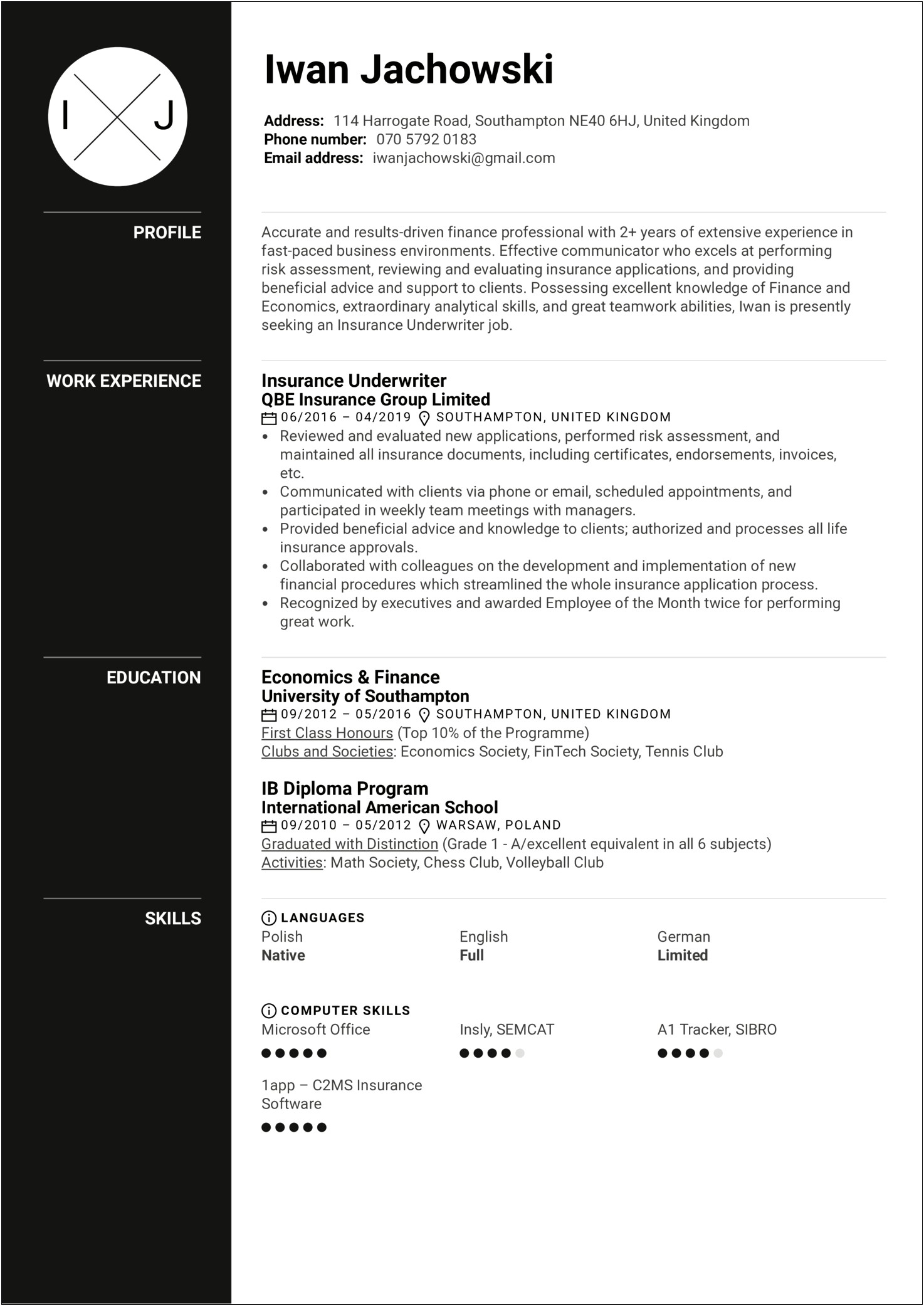 Insurance Underwriting Assistant Sample Resume Example