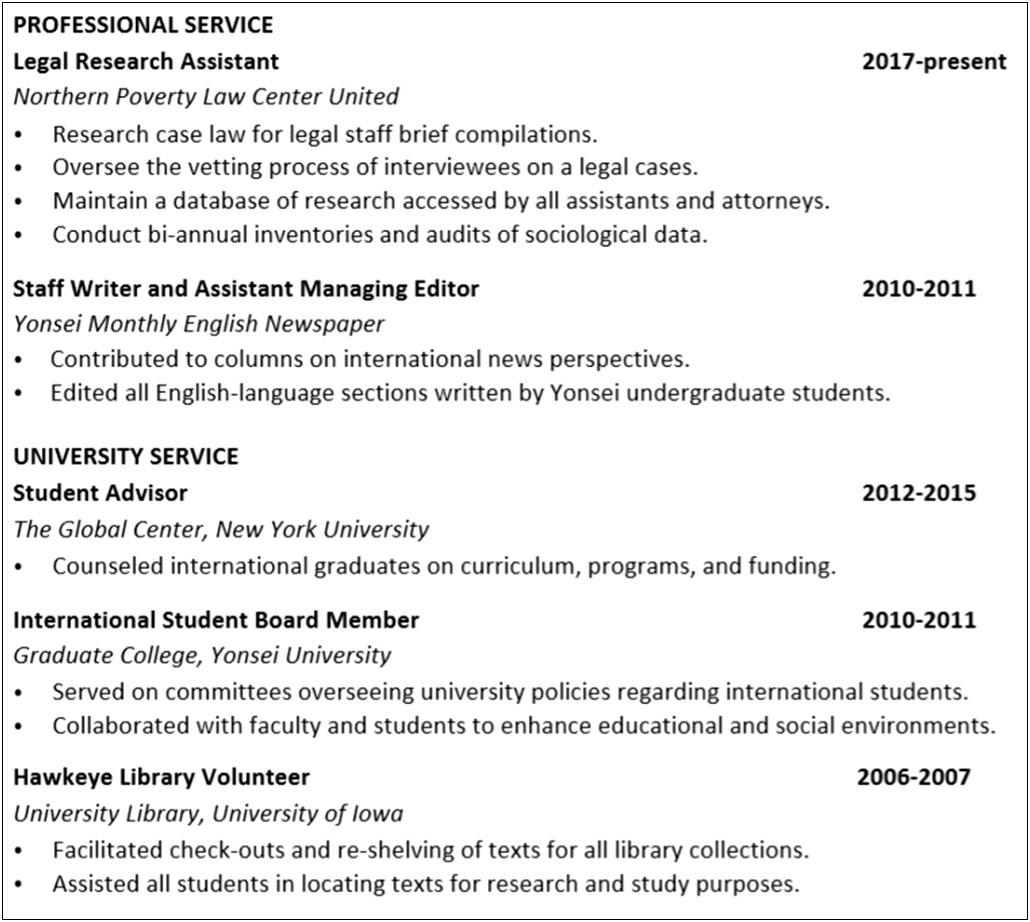 Interests Section On Resume Law School Application