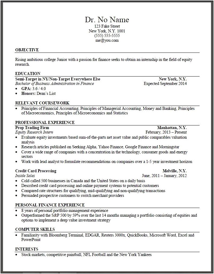 Interests That Look Good On A Resume Wso