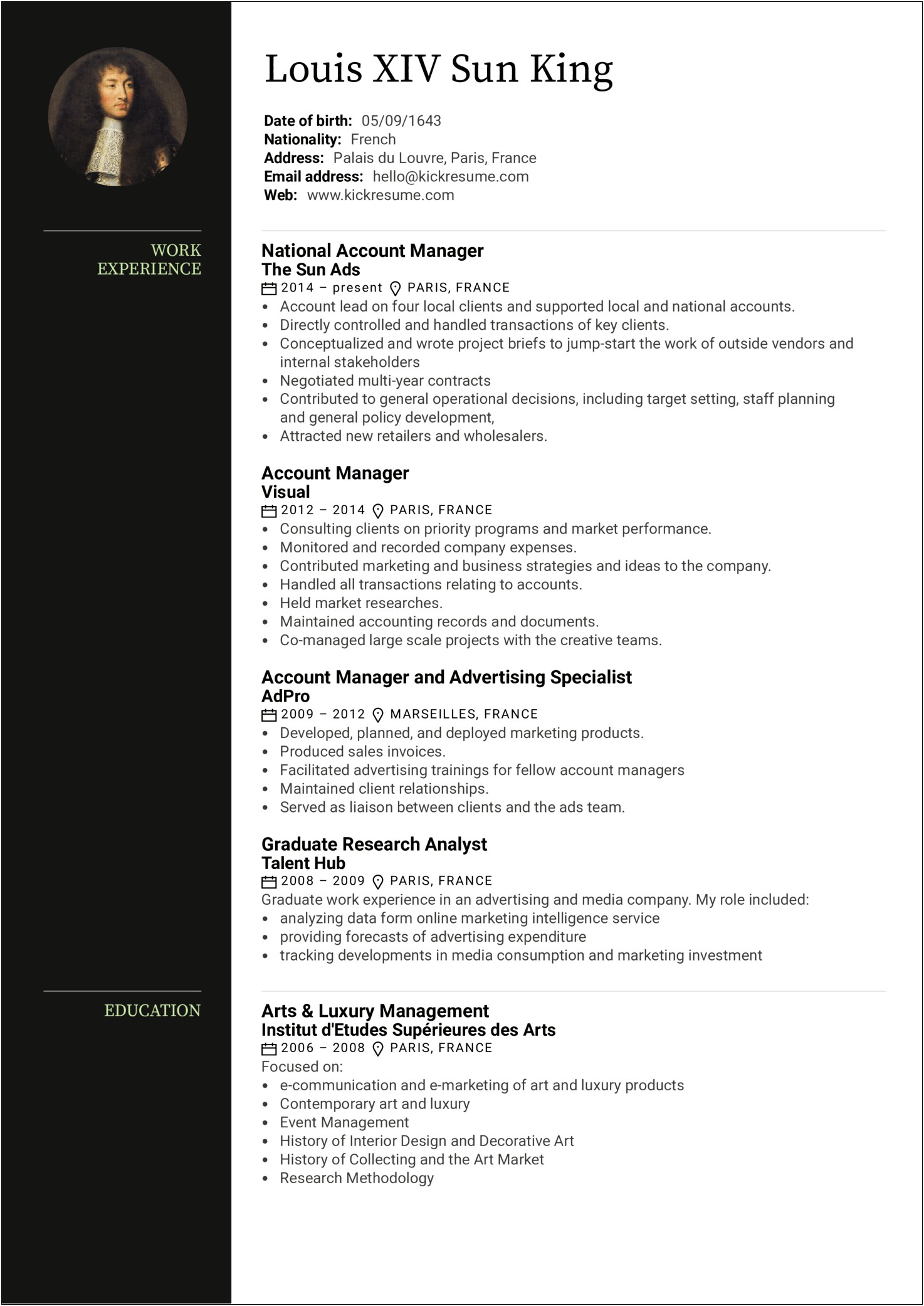 Interior Design Project Manager Resume Sample