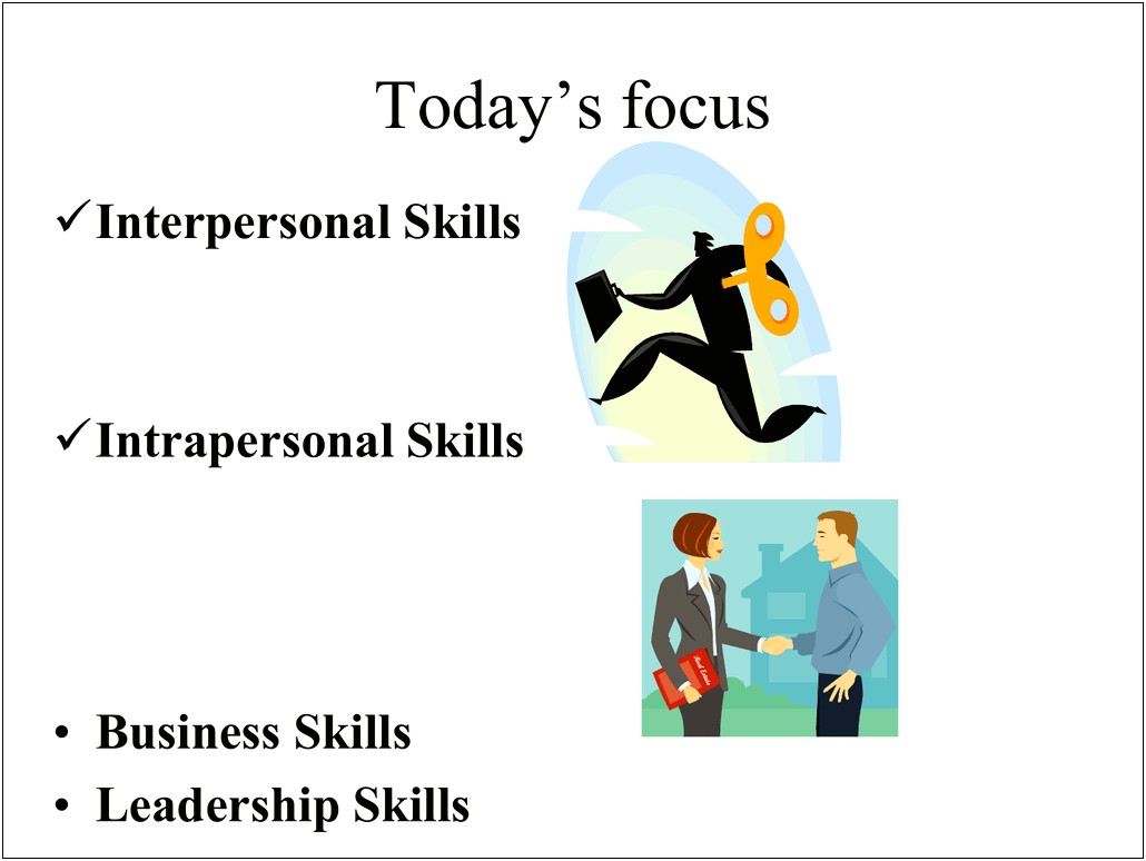 Intrapersonal And Interpersonal Resume Skills Samples