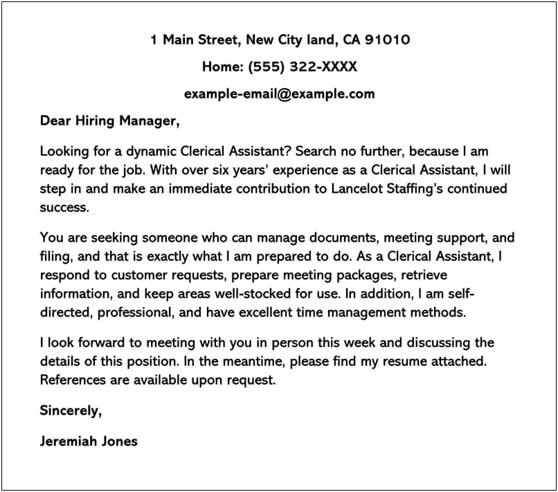 Inventory Clerk Resume Cover Letter Sample