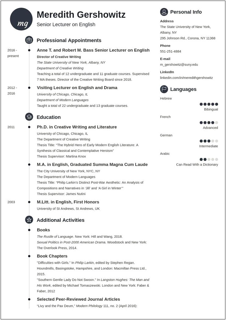 Is Academic Resume Suitable For Job Application