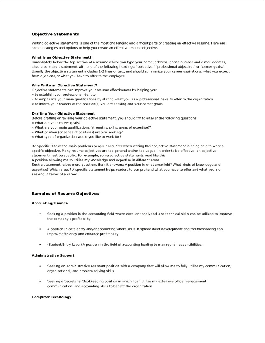 Is An Objective Statement Required On A Resume