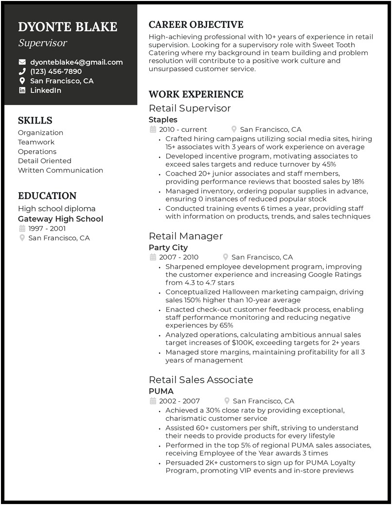 Is Supervisor Good For A Resume