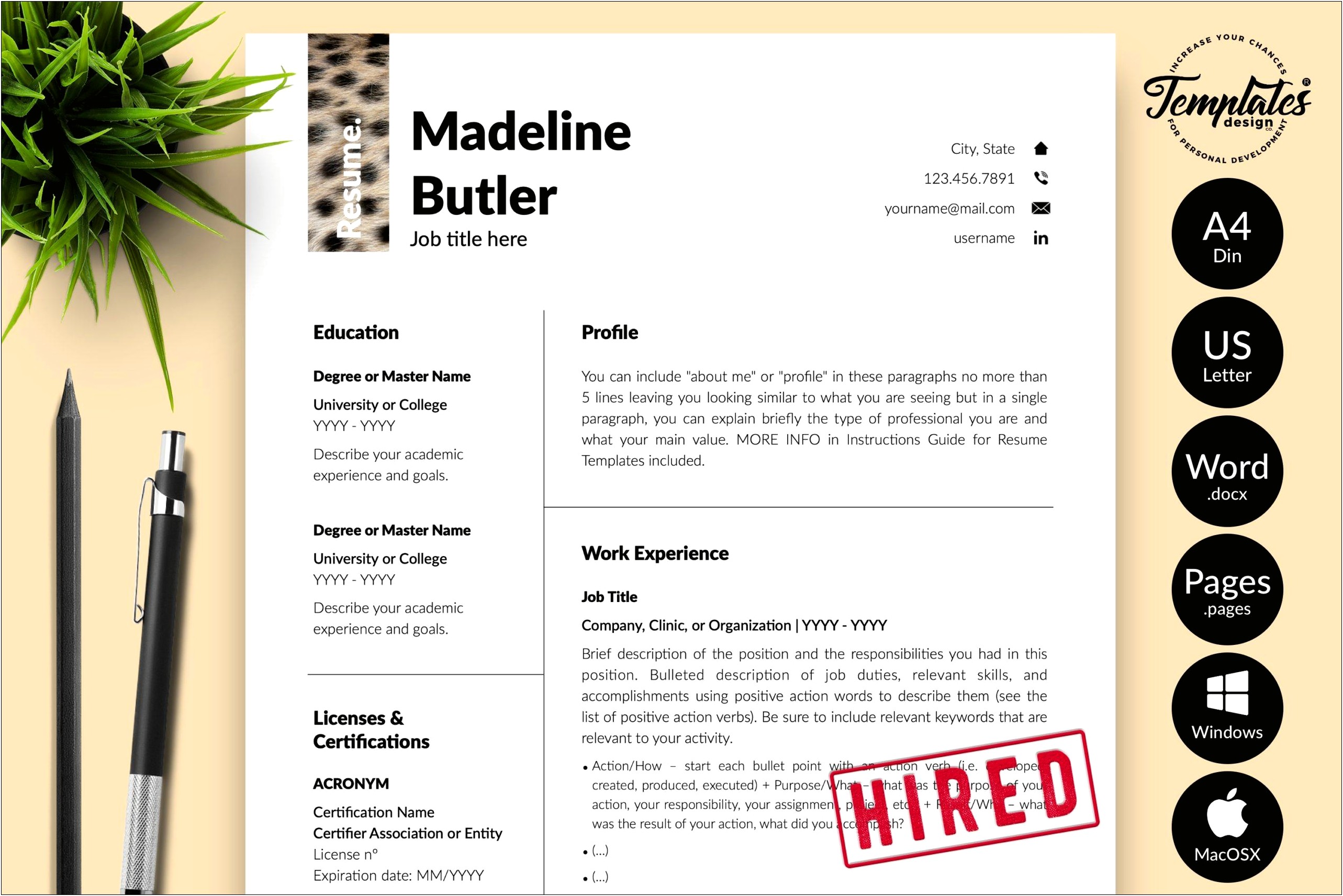 Is There A Template For Resume In Word