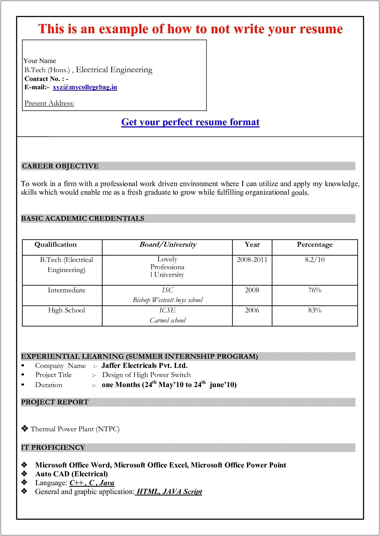 Is There Resume Template On Microsoft Word