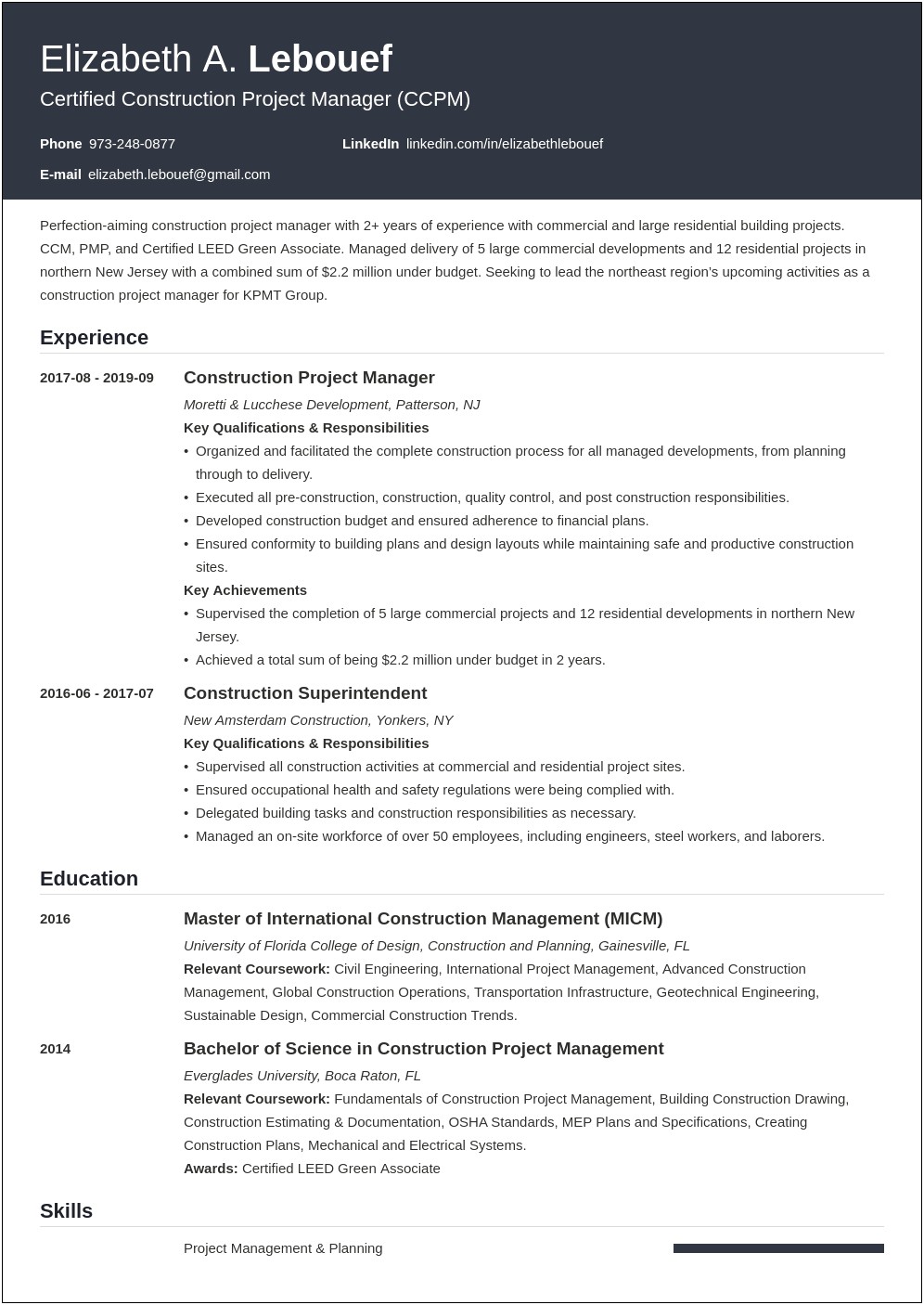 It Project Manager Resume Sample Canada