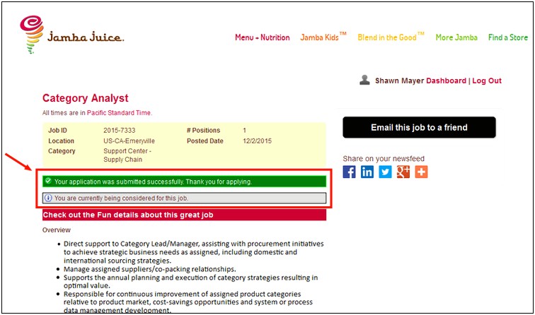 Jamba Juice Job Description For Resume