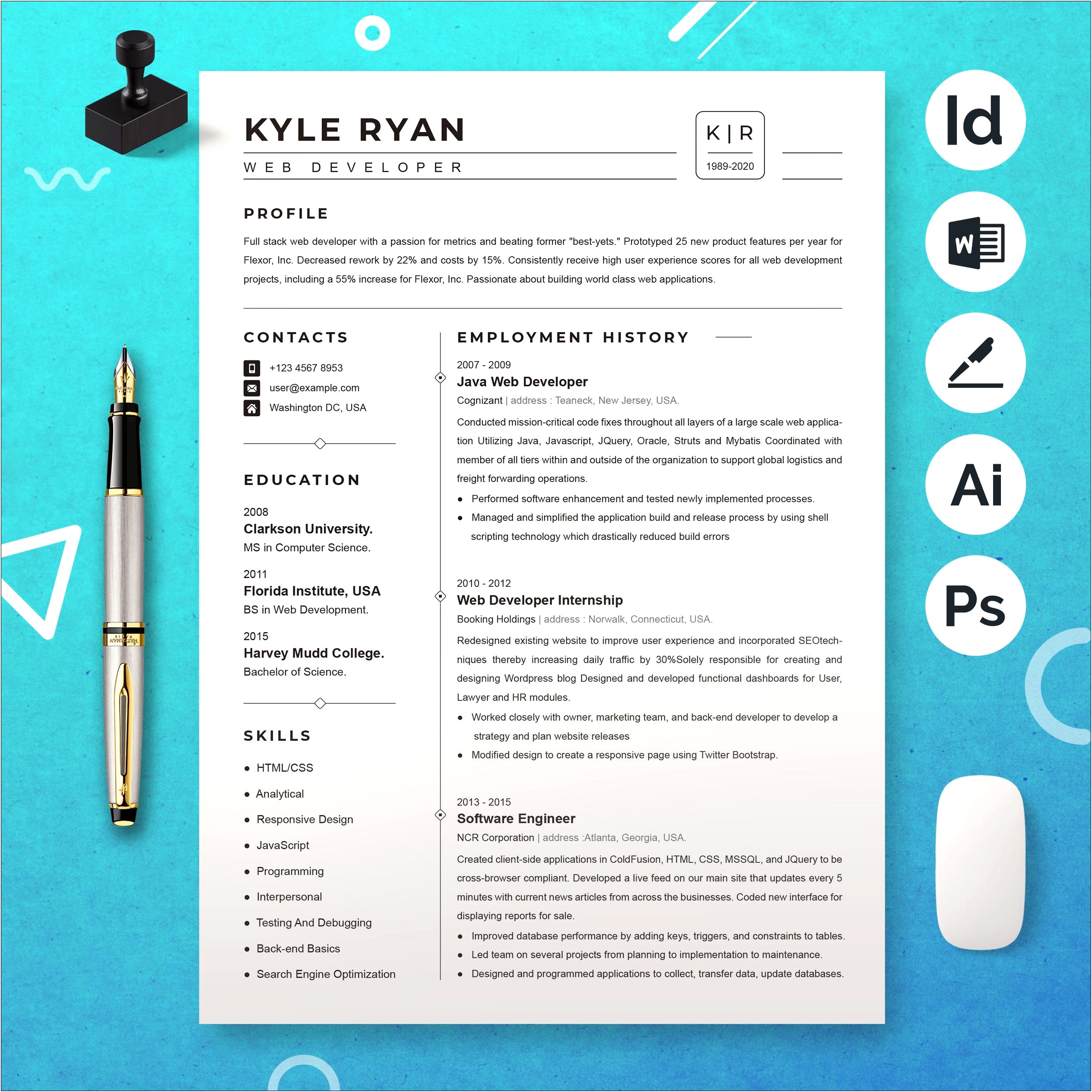 Java Developer Freelance Resume Template Google