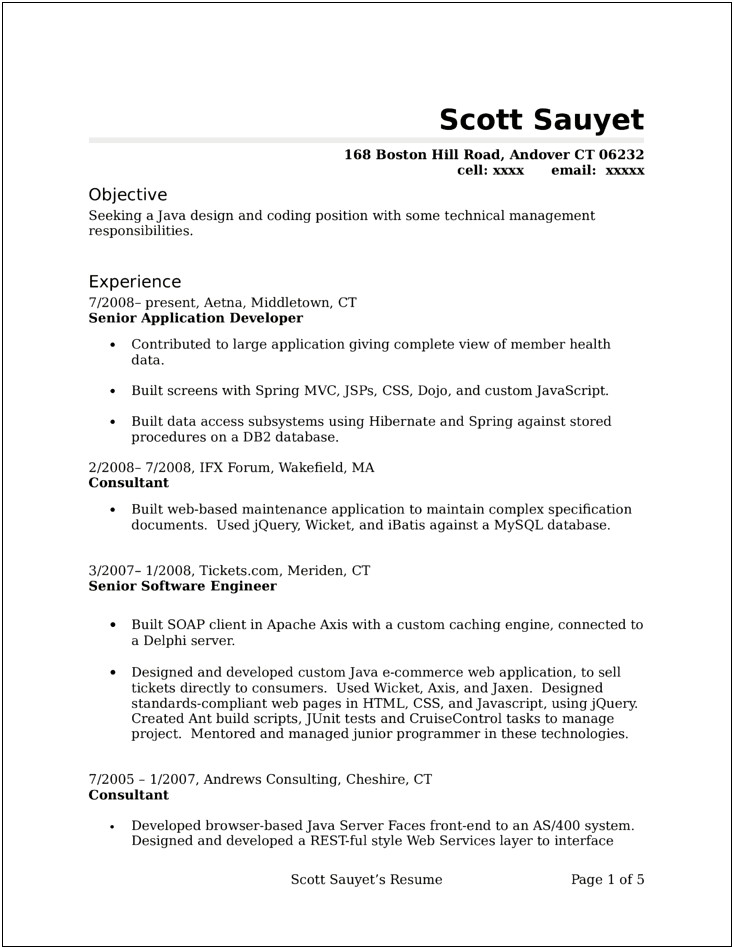 Java Developer Resume 2 Years Experience Template