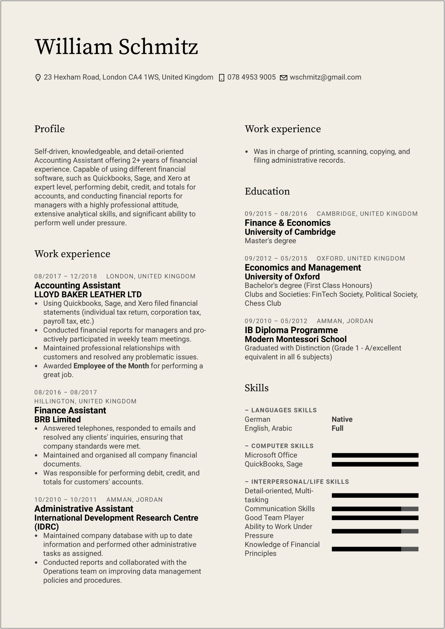 Job Description For Office Assistant For A Resume