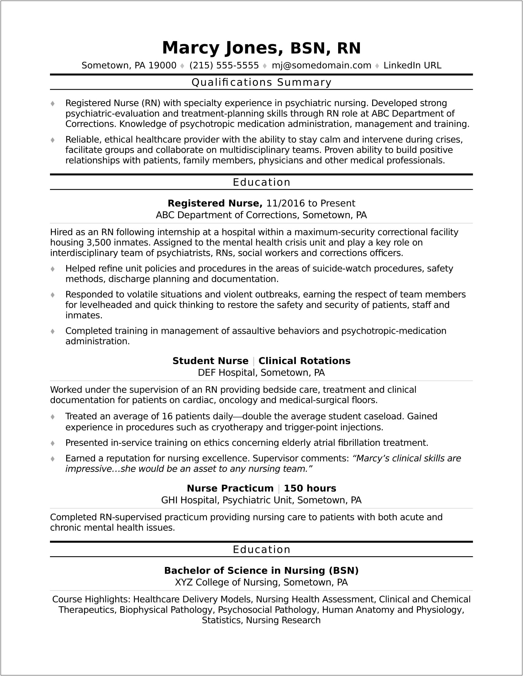 Job Description Sample Telemetry Nurse Resume