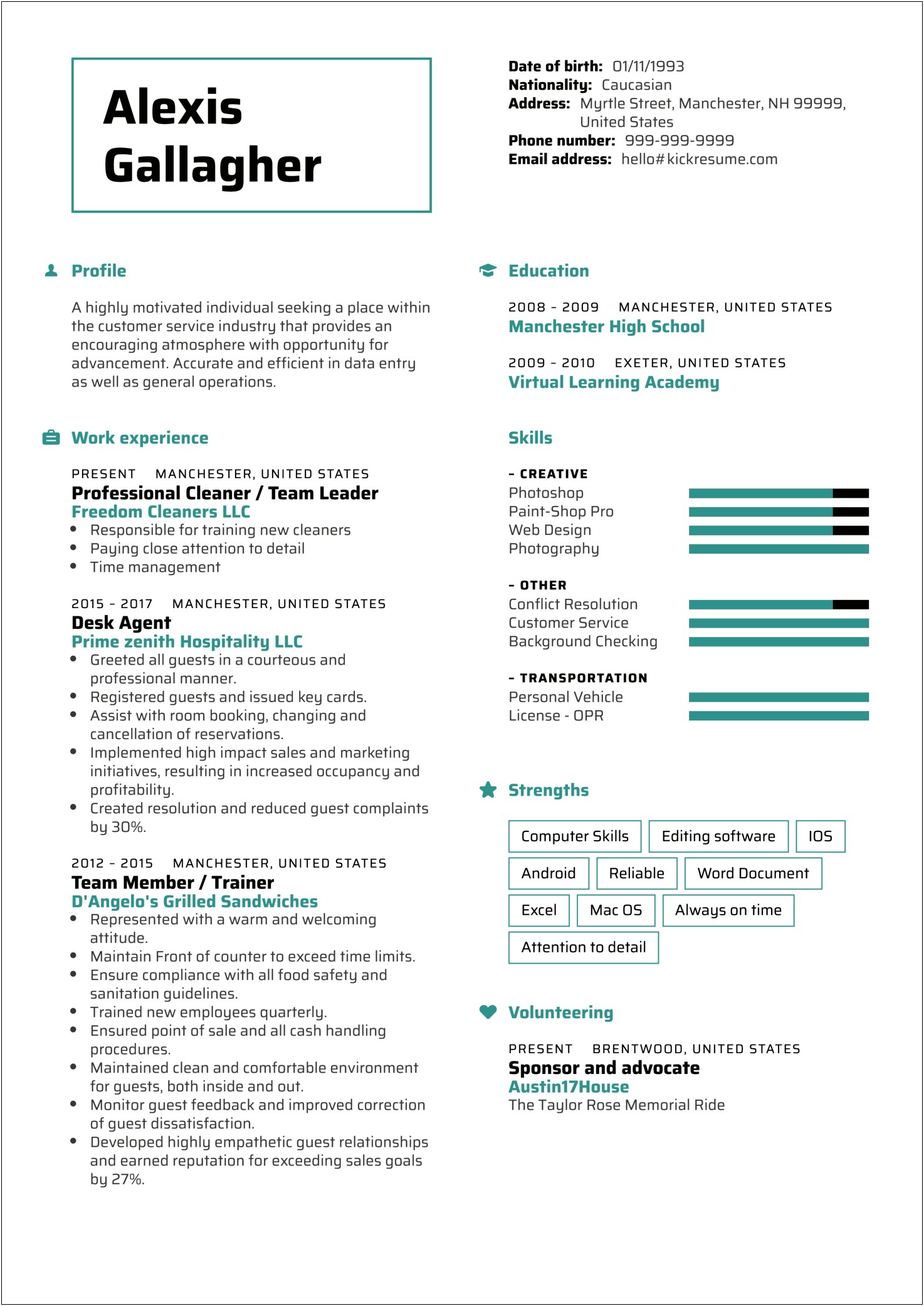 Job Duties Of A Hotel Receptionist Resume Example