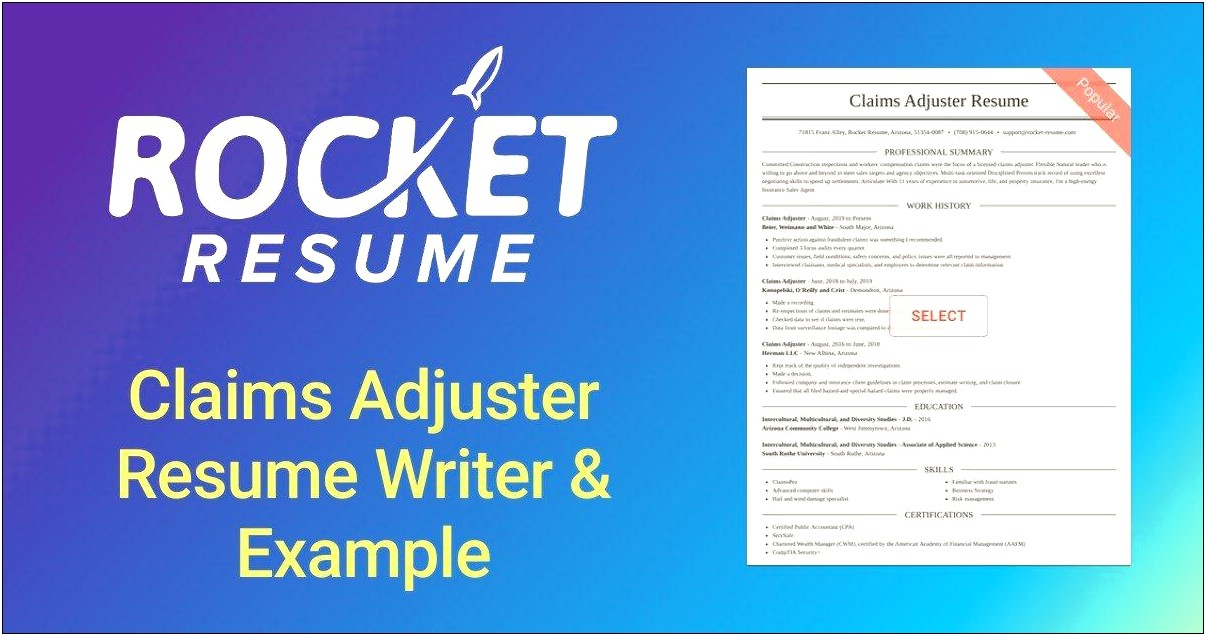 Job Responsibilities Of A Claims Adjuster Resume Help