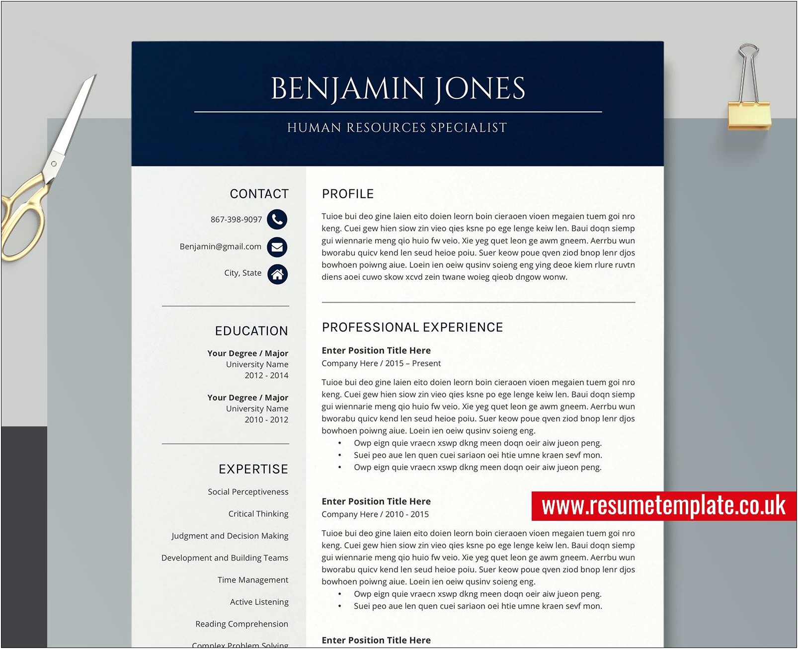 Job Resume Cover Letter And References Template