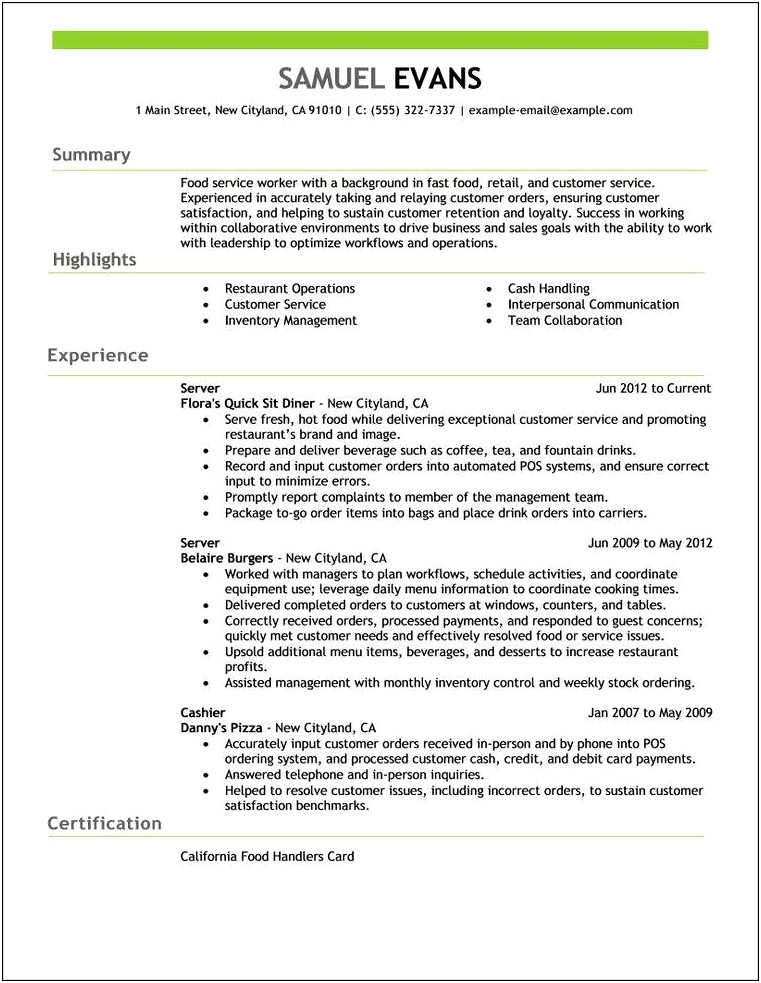 Job Title Or Company First Resume Artist