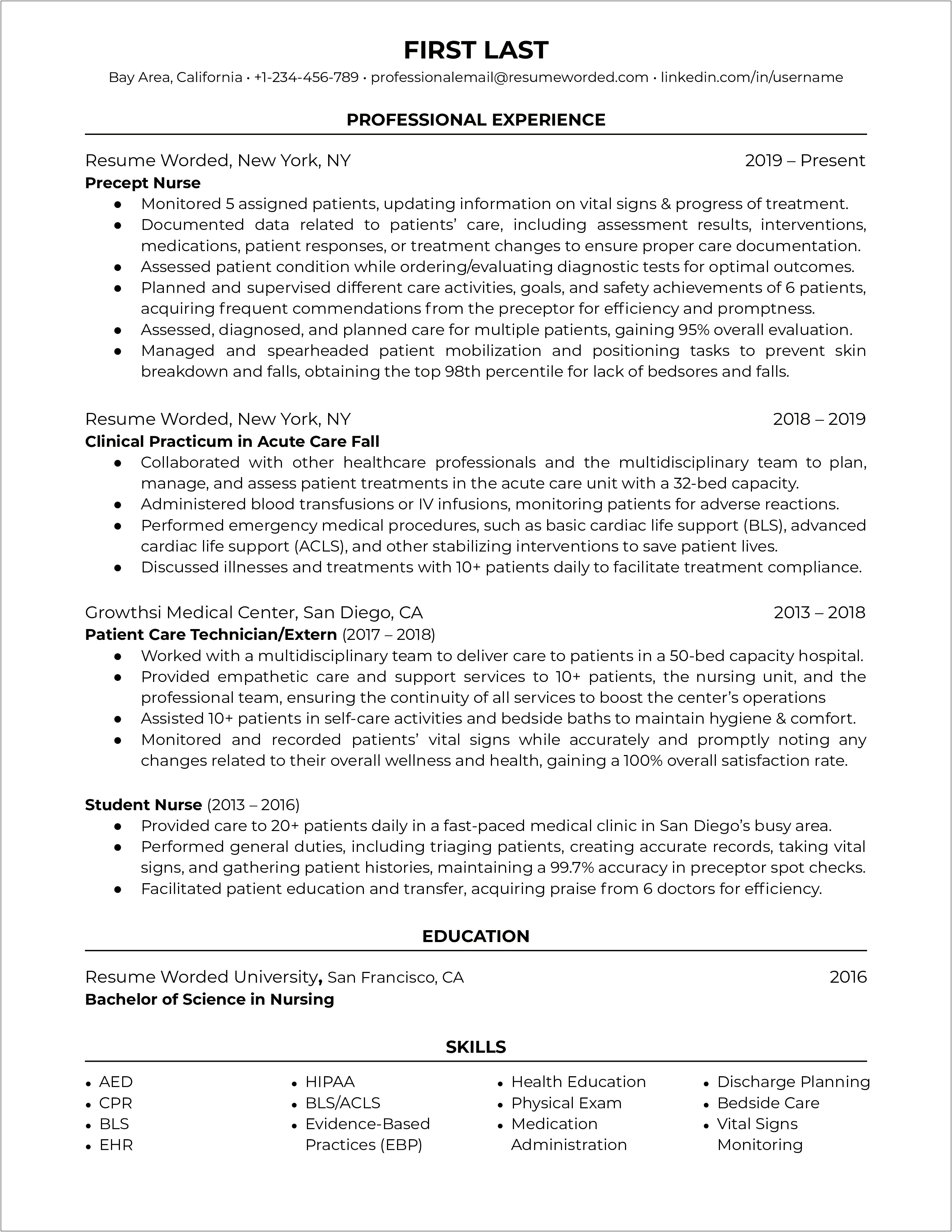 Just Graduated With Rn With Lpn Experience Resume