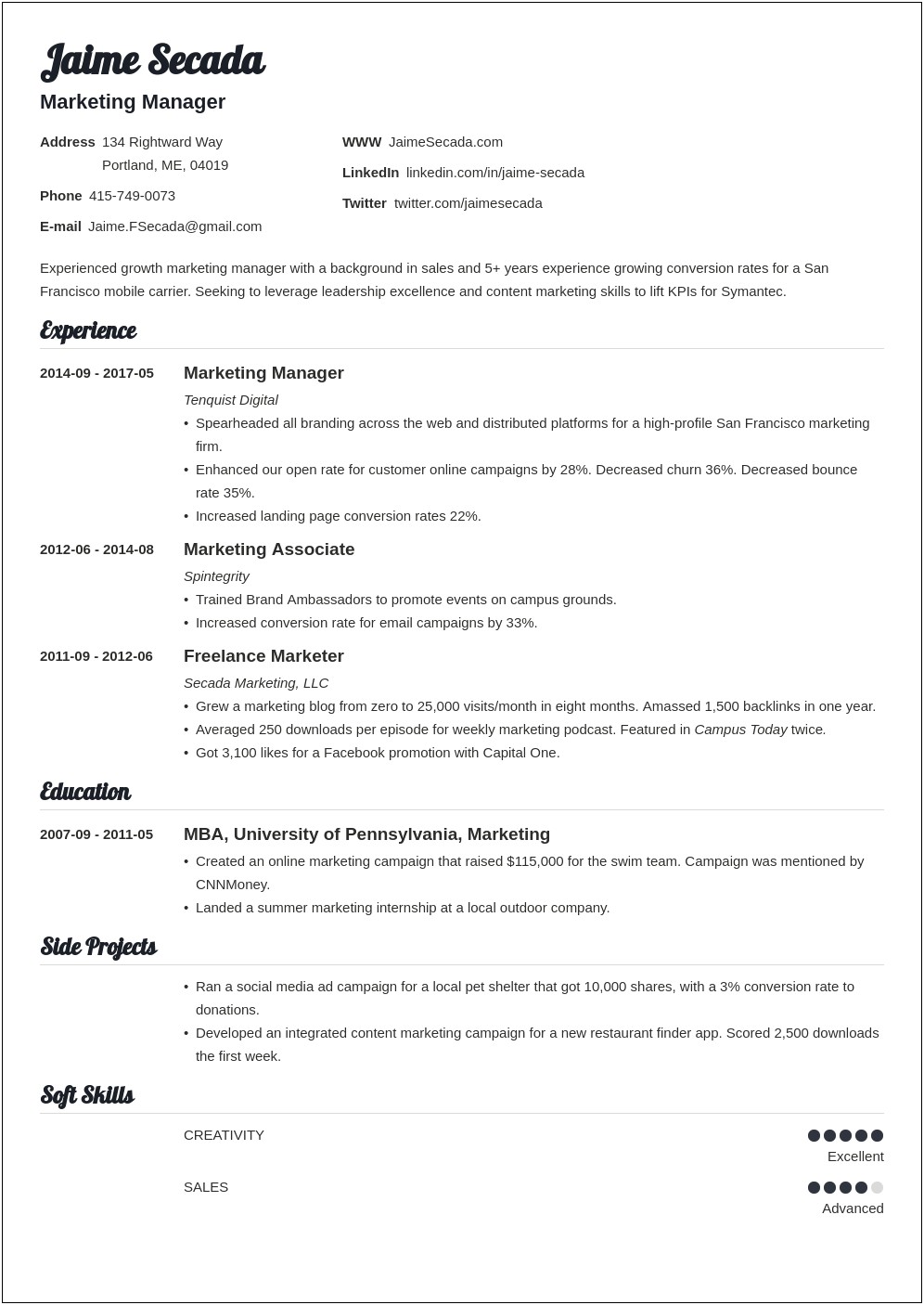 Key Skills For Marketing Executive Resume