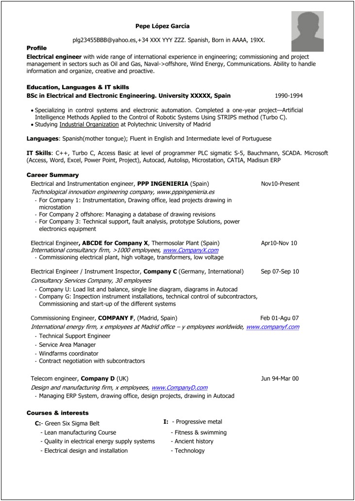 Key Skills For Resume For Electronics Engineer