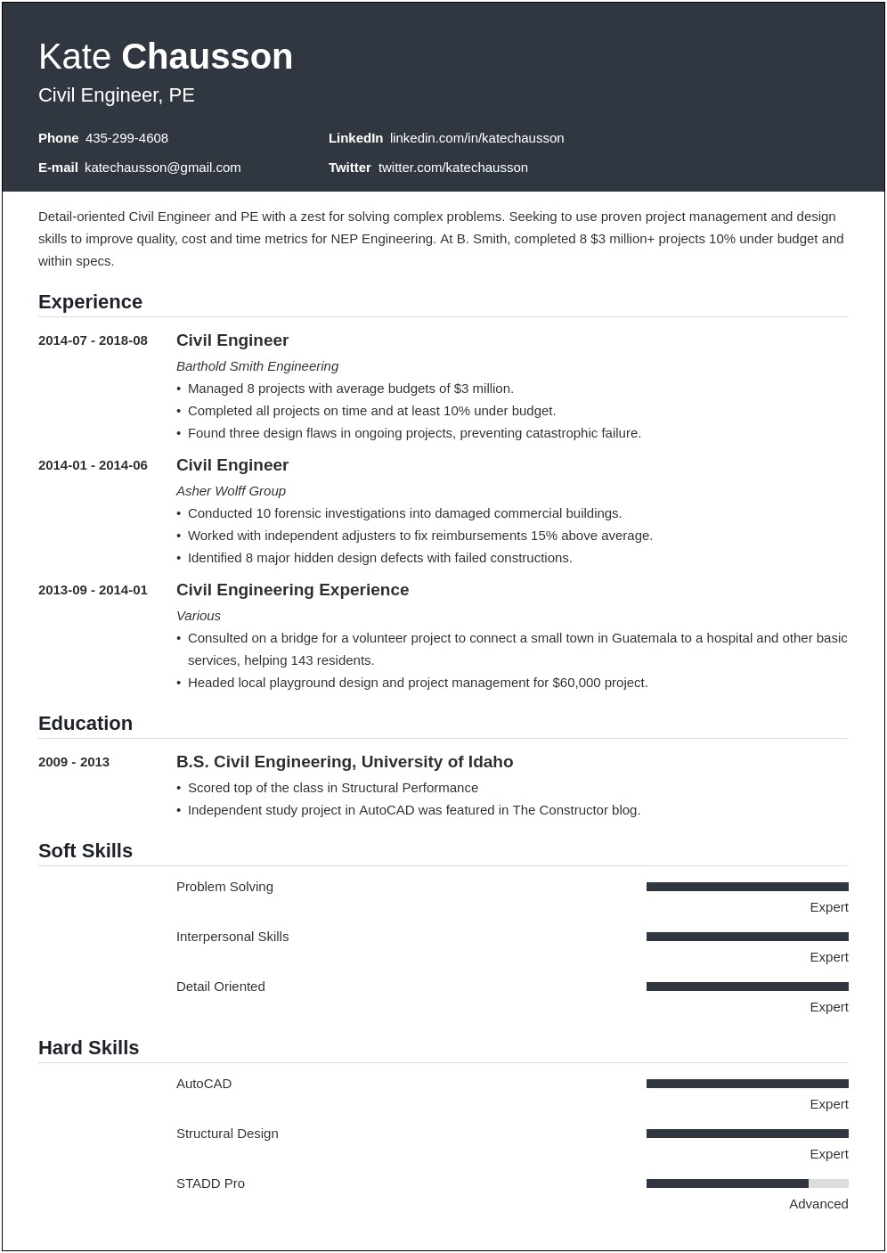 Key Skills In Resume For Engineer