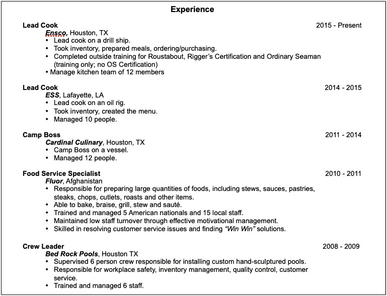 Kitchen Hand Resume And Cover Letter