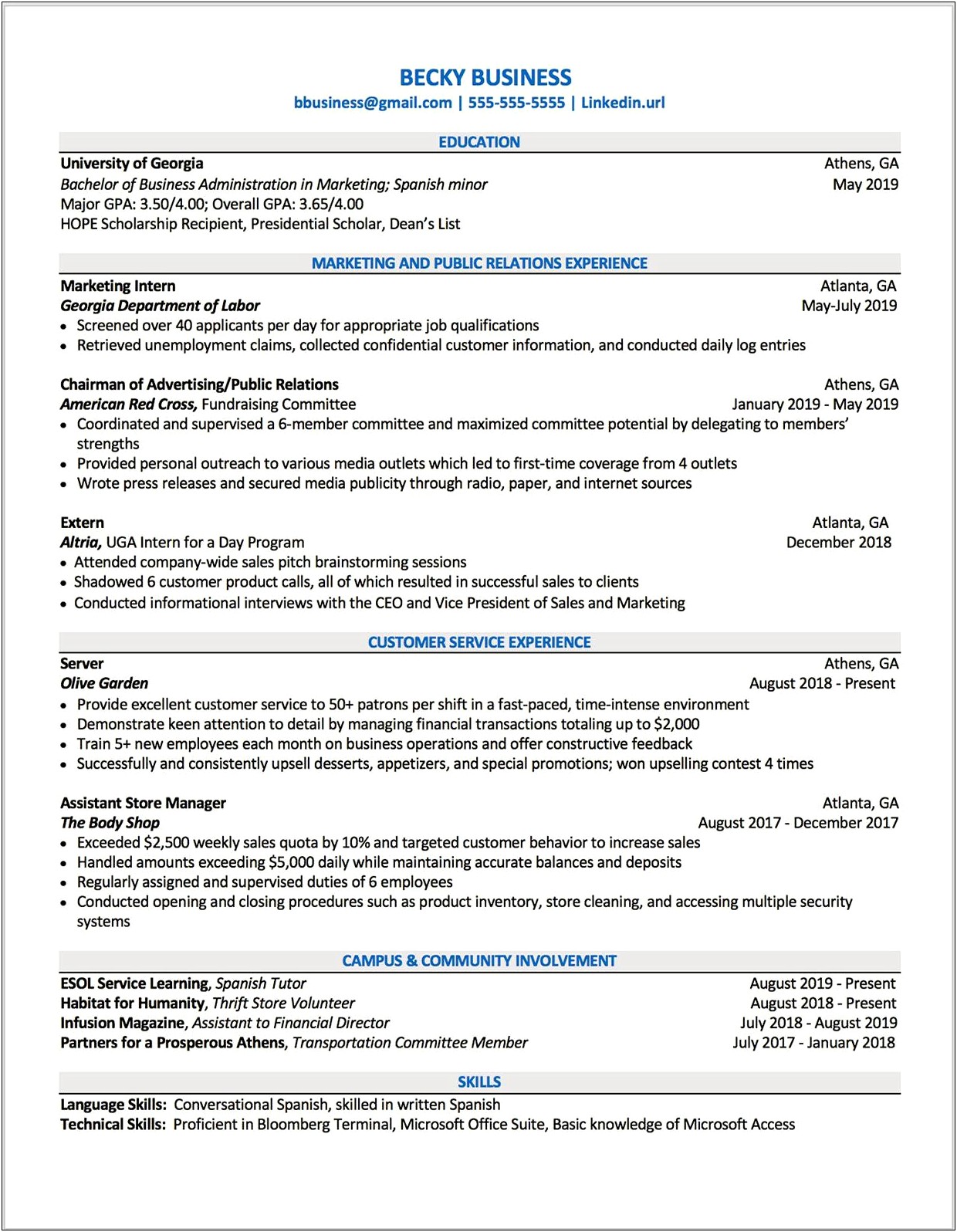 Latino High School Sumer Camp Coordinator Resume Sample