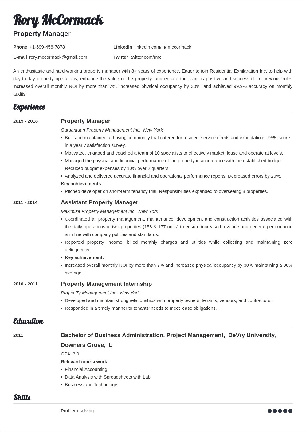 Leasing Specialist Job Description For Resume