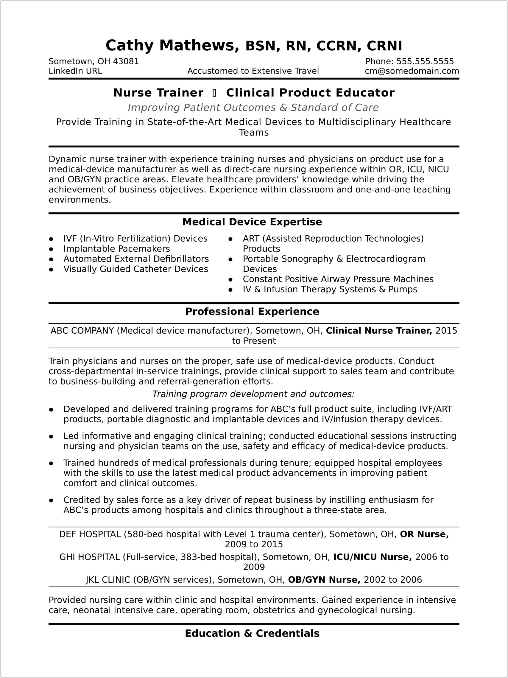 Level 3 Nicu Nurse Job Description Resume